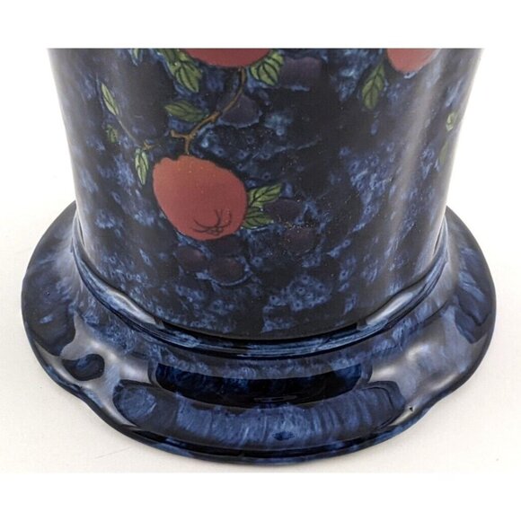 Vintage Maling Cetem Ware Blue Plum and Orchard Vase with Handles - Picture 12 of 12